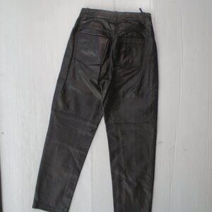Jeanology Collection Womens Leather Pants Size 4P Black